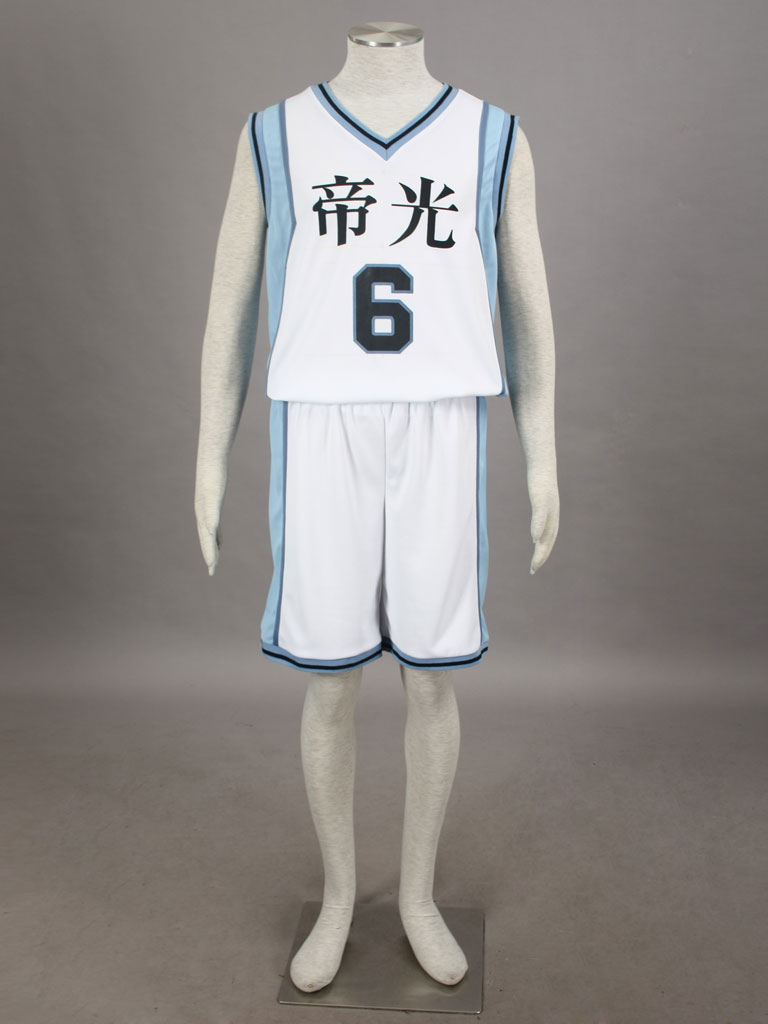 Kuroko's Basketball Daiki Aomine Teikō Middle School's basketball team Uniform White Number 6 Cosplay Costume